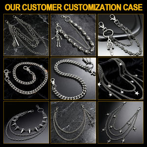 Chaîne de ceinture métallique simple couche avec crochets, style Punk Gothique, motif Crâne, pour jean, pantalon, portefeuille, accessoires pour hommes et femmes - Product Image 4