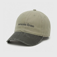 Casquette de baseball bicolore personnalisée brodée par le fabricant, en sergé de coton non structuré, style Dad Hat pour hommes