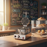 Nouvelle machine à gaufres et à crêpes en acier inoxydable à haute productivité, en promotion