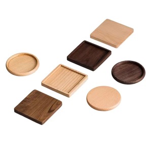 Posavasos de madera maciza, redondos y cuadrados, aislantes del calor, para ceremonia del té, mesa de comedor, color madera natural - Product Image 4