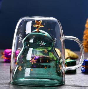 Handmade <strong>Christmas</strong> Double Wall <strong>Glass</strong> Cup Set Coffee <strong>Mug</strong> 300ml - Product Image 5