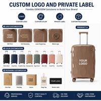 Ensembles de bagages en vrac, coque rigide en PP, beige, à roulettes, coque géométrique, pour cabine, assortiment de couleurs, rangement imbriqué