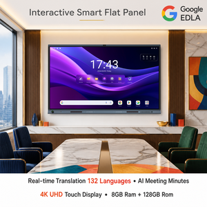 Tableau blanc interactif intelligent 65/75/86/98 pouces Ultra HD 4K LED à éclairage direct 50 points tactiles Écran tout-en-un Double caméra Noir H8S Real- - Product Image 1