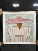 Art mural moderne, peinture à l'huile réaliste sur toile, cowboy western, peinte à la main, 2 ensembles pour hommes et femmes, portraits de couple décoratifs