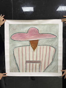 Art Mural <span class=keywords><strong>Moderne</strong></span> Cowboy Western <span class=keywords><strong>Peinture</strong></span> Réaliste Toile Peinte à la Main 2 Sets-Hommes Femmes pour Portraits Décoratifs de Couple - Product Image 6