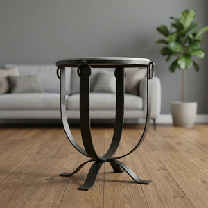 Modern Iron <b>Marble</b> <b>Side</b> <b>Table</b> Round <b>Marble</b> Top Sculptural Metal Base Accent <b>Table</b> for Living Room Bedroom Home Furniture - Product Image 2