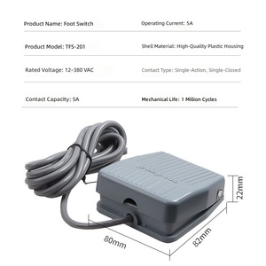 Robuster Industrieller Fußschalter Wasserdichter Momentaner Elektrischer Fußschalter für Werkzeugmaschinen und Schweißgeräte - Product Image 2
