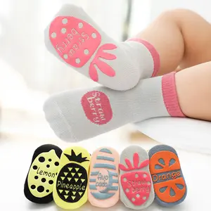 Toptan çocuk çocuk kaymaz noktalar yeni yürümeye başlayan çocuklar kauçuk organik pamuk erken eğitim kurumları bebek kız çorap