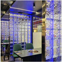 Briques de verre à effet d'ondulation moderne, très vendues, de petite taille, carrées, décoratives, pour la décoration intérieure
