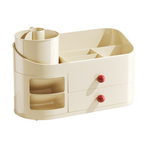 Multifunctional Cosmetic Storage Box With <b>Drawers</b> Rotating Organizer For <b>Makeup</b> And Stationery Desktop Use - Product Image 5