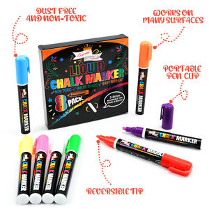 粉笔标记-8个充满活力，可擦，无毒，水基，可逆的尖端。用于企业的玻璃或黑板标记 - Product Image 3