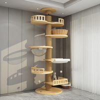 Rak Panjat Kucing Modern Klasik dari Kayu Solid Skala Besar dan Produk Bergaya Menara, Dikemas dalam Karton untuk Kustomisasi Grosir