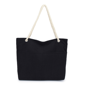 Sac fourre-tout portable en polyester au design élégant avec fermeture ouverte et poignée en corde pour le travail, les trajets quotidiens et l'utilisation par les étudiants – En promotion - Product Image 2
