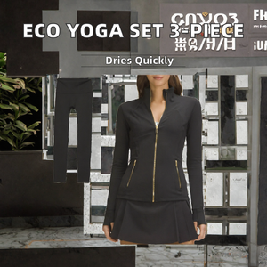 Ensemble veste et leggings de yoga pour femmes, séchage rapide, respirant, tenue de sport taille haute - Product Image 2