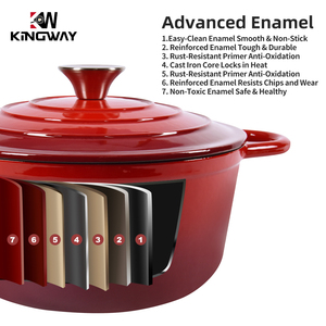 Casserole <span class=keywords><strong>en</strong></span> <span class=keywords><strong>fonte</strong></span> émaillée rouge 20/22/24/<span class=keywords><strong>26</strong></span>/28 cm pour cuisine et restaurant, prix d'usine - Product Image 3