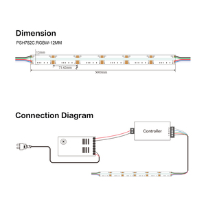 High Brightness RGBW Color Tunable COB <b>LED</b> <b>Strip</b> 784LED/M DC24V 3000K/4000K/6500K 19W/M Flexible IP20 No Dark Spots Indoor Decor - Product Image 5