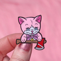 Épinglette personnalisée en émail souple, mignonne tête de tigre rose, badge métallique avec clochette, épingles de revers tendance et de collection, cadeau