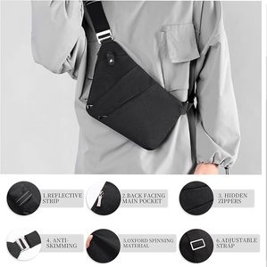 Bolsa Transversal Antifurto QET1042 com Logo Personalizado, Bolsa de Ombro para Homens, Múltiplos Bolsos, Bolsa <span class=keywords><strong>Slim</strong></span> de Viagem para Mulheres e Homens - Product Image 3