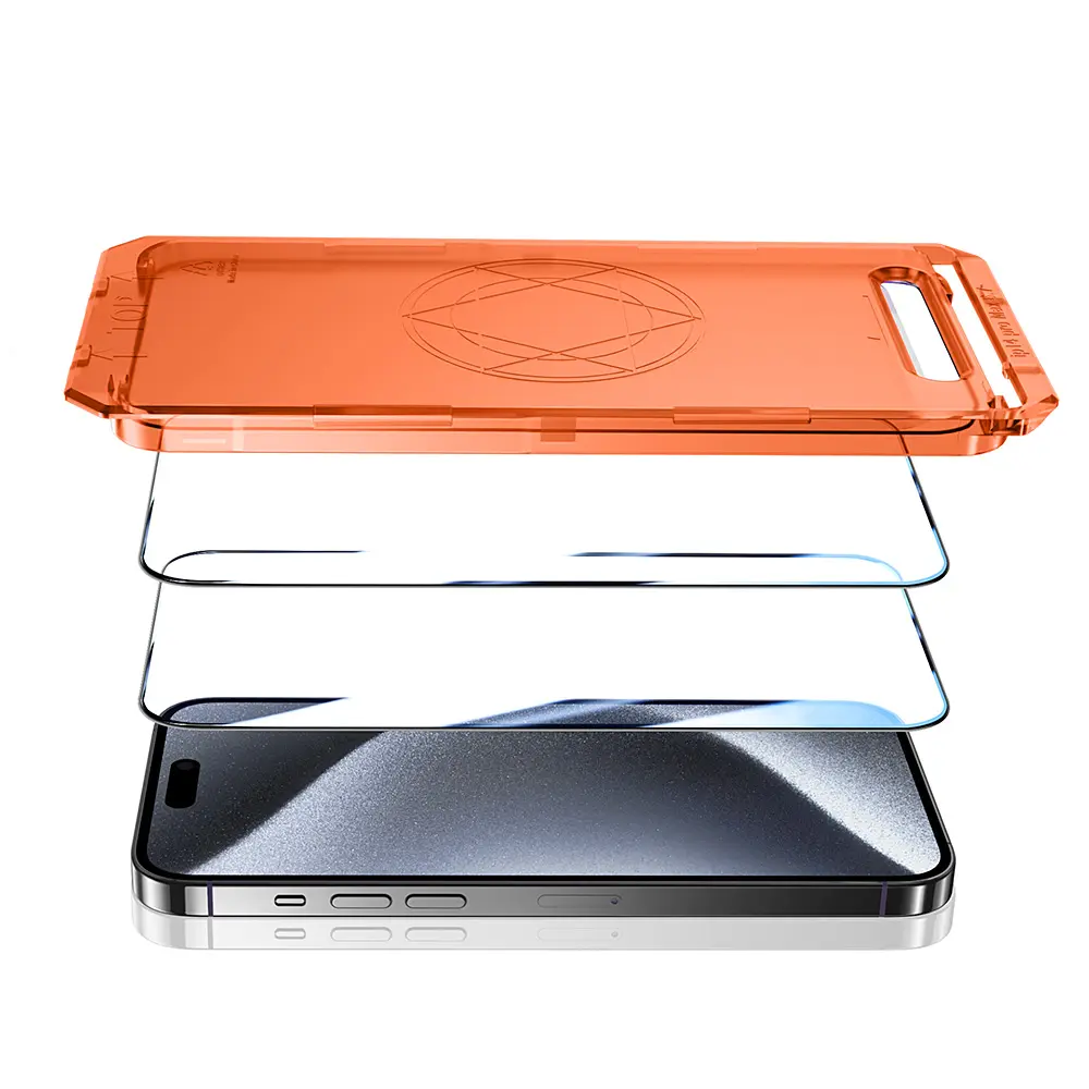 Protecteur d'écran en verre trempé pour iPhone 11 12 13 14 15 Mini Pro Max Case Friendly Installation Tool Mobile Phone Glass Film