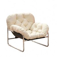Fauteuil de salon moderne en tissu avec dossier réglable et structure en acier, idéal pour salon et coin détente