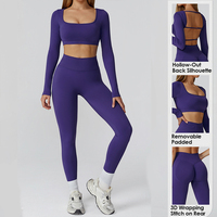 Ensembles de vêtements de sport 2 pièces personnalisés pour femmes, leggings sans couture taille haute, hauts de sport, vêtements de yoga, ensembles de vêtements de sport