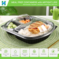 Boîte à lunch Bento alimentaire en plastique micro-ondable jetable clair à emporter Pp boîte à lunch boîte d'emballage en plastique pour la nourriture
