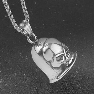 Colgante de Campana Guardiana Aquila de Acero Inoxidable 316L para Motociclistas, Campana de Calavera con Temática Religiosa Cristiana, Collar de Motocicleta - Product Image 2