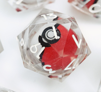 Ensemble de dés à noyau liquide DND personnalisé, 7 pièces, polyédriques en résine, pour jeux de table TRPG, faits à la main, avec rotation Poké Ball, cadeau