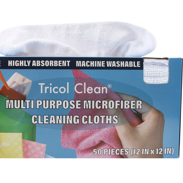 Microfiber Cleaning Cloth 12 * 12 Inches,50PK Rags in a Box, Streak-Free, Reusable Wipes for Glass, Kitchen, Car