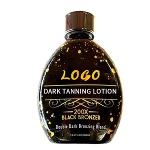 Private Label Professional Skincare Paraben Free Double Dark Black Body Bronzer Self Tanning Lotion