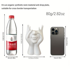 Face Art Design Cosmetic Brush Holder Plastic Makeup Organizer For Dressing Table Desktop Storage - Product Image 4
