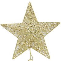 Glitzernder Weihnachtsbaum Oberteil-Sterne Baumspitzen-Schmuck warme Lichter Dekoration Baumspitze Stern mit Licht