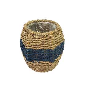 Cesta de Fibra Natural de Seagrass al por Mayor - Maceta Cuadrada Hecha a Mano con Revestimiento de Plástico y Base Verde para Decoración del Hogar - Product Image 4