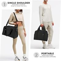 Sac de sport compact 14 pouces pour hommes et femmes, mini sac de voyage léger pour le sport, sac de voyage noir