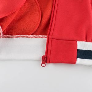 卸売 キッズ シェニール刺繍ロゴ入り ベースボールジャケット 男の子と女の子向け 100% コットン ツートンカラー スウェットジャケット - Product Image 3