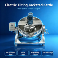 Marmite chauffante électrique sanitaire en acier inoxydable avec agitateur inclinable, grattoir et minuterie automatique pour soupes, ragoûts et viandes en cuisine centralisée