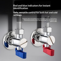 Robinet d'angle triangulaire à noyau sphérique haute capacité à débit maximal, modèle X001 en acier, raccord fileté pour eau de salle de bain/cuisine
