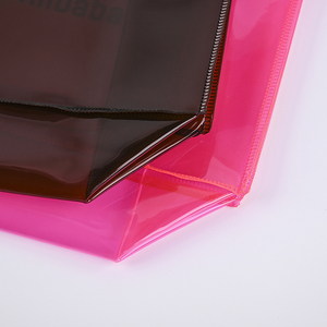 Clear Custom Printed Waterproof Reusable PVC Cosmetic Organizer Tote <b>Bag</b> Rope Handle Laser <b>Rainbow</b> Color For Gift Use - Product Image 5