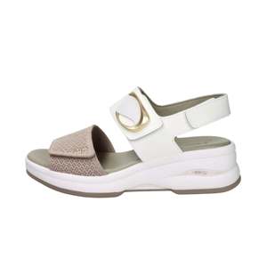 Sandales compensées Donna Serena pour femme, blanc beige, talon de 5 cm, taille 36, style confortable et facile à porter - Product Image 1