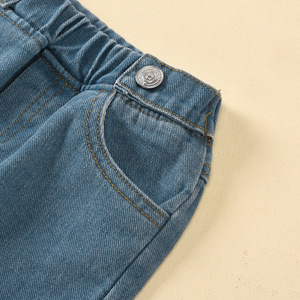 Conjunto de Ropa para Niñas, Camiseta de Algodón Puro con Manga Abullonada de Encaje, Jeans Casuales con Cuentas, Atuendo Cómodo para Bebés, Otoño Invierno - Product Image 6