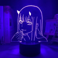 002 Darling in the FRANXX Anime Lampe de nuit LED 3D en acrylique, figurine design, veilleuse pour enfants, filles, manga, cadeau, lampe de nuit