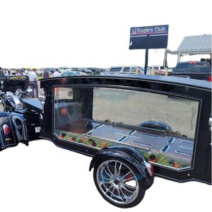New <b>Trailer</b> Hearse High Quality Electric Hearse New Hot Selling Horse Wagon Black Cars Signal Axle Tow Hearse for Sale - Product Image 1