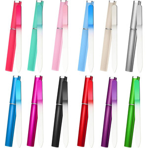 Herramienta de manicura de fábrica directa, lima de uñas de cristal de doble cara grabada, colorida, con estuche - Product Image 4