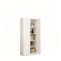 Armoire de classement métallique vert olive haute autoportante avec porte à persiennes, réglable, pour le rangement et la présentation de documents de bureau