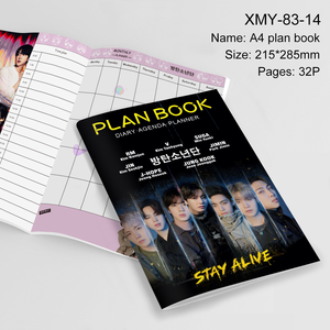 Link Totale |   Agenda giornaliera A4 per l'auto-cura Kpop Stray Kids/Enhypen, 1 pezzo, copertina rigida, quaderno per registrare le cose quotidiane - Product Image 2