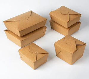 Boîte d'emballage alimentaire en papier kraft robuste, conteneur alimentaire <span class=keywords><strong>à</strong></span> emporter, barquettes alimentaires en papier, boîtes <span class=keywords><strong>à</strong></span> emporter pour restaurant, restauration, pique-nique - Product Image 4