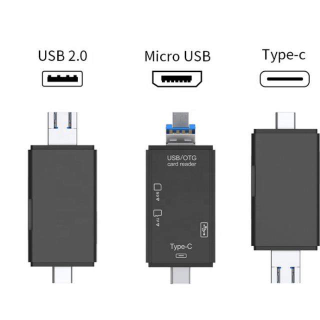USB Type-C Mini Adapter XD Card Reader External OTG Converter SD TF Flash Disk Compatible Mobile Phones Laptops Computers