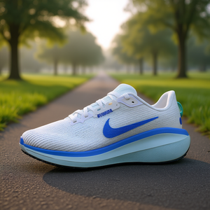 ไนกี้ โวเมโร 17 รองเท้าวิ่งสำหรับทุกเพศสีขาวรอยัล พัลส์ แกลเซียร์ บลูตาข่ายสีน้ำเงินด้านบน พื้นรองเท้า EVA พื้นรองเท้ายางด้านนอกสปริง - Product Image 2