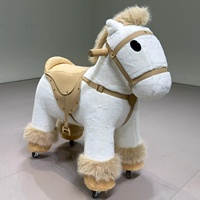 Tabouret Selle en Tissu, Chaise Cheval en Bois Créative, Jouet d'Anniversaire et Décoration d'Intérieur pour Enfants et Salon