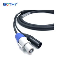 Câble Powercon XLR en chaîne Daisy pour éclairage de scène, en cuivre PVC, câble combiné 3x1,5mm² DMX hybride pour éclairage LED de scène
